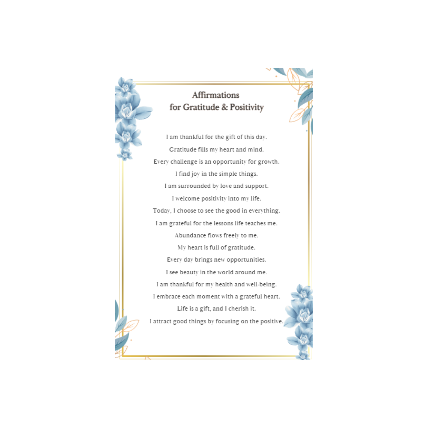 Free Affirmations for Gratitude & Positivity | Manifestations (Digital Download)