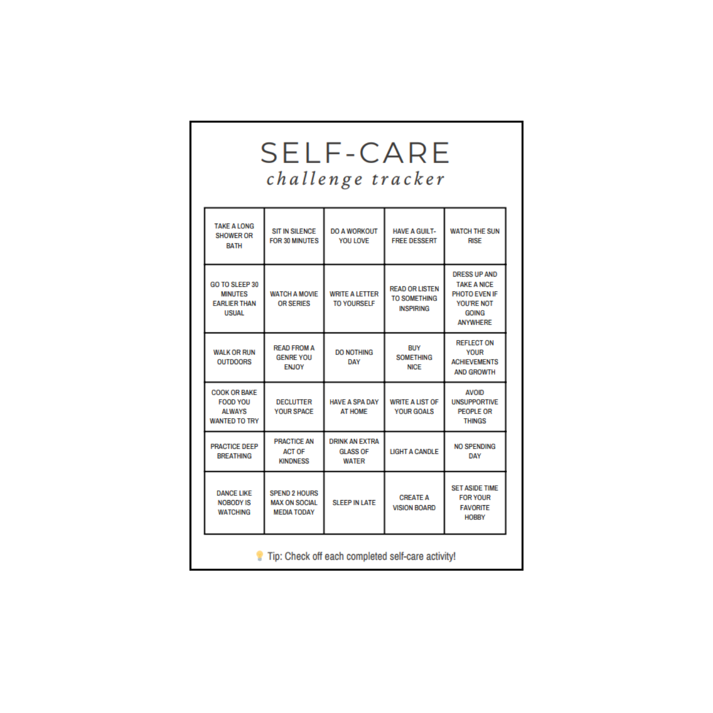 Free 30-Day Self-Care Challenge Journal (Digital Download)