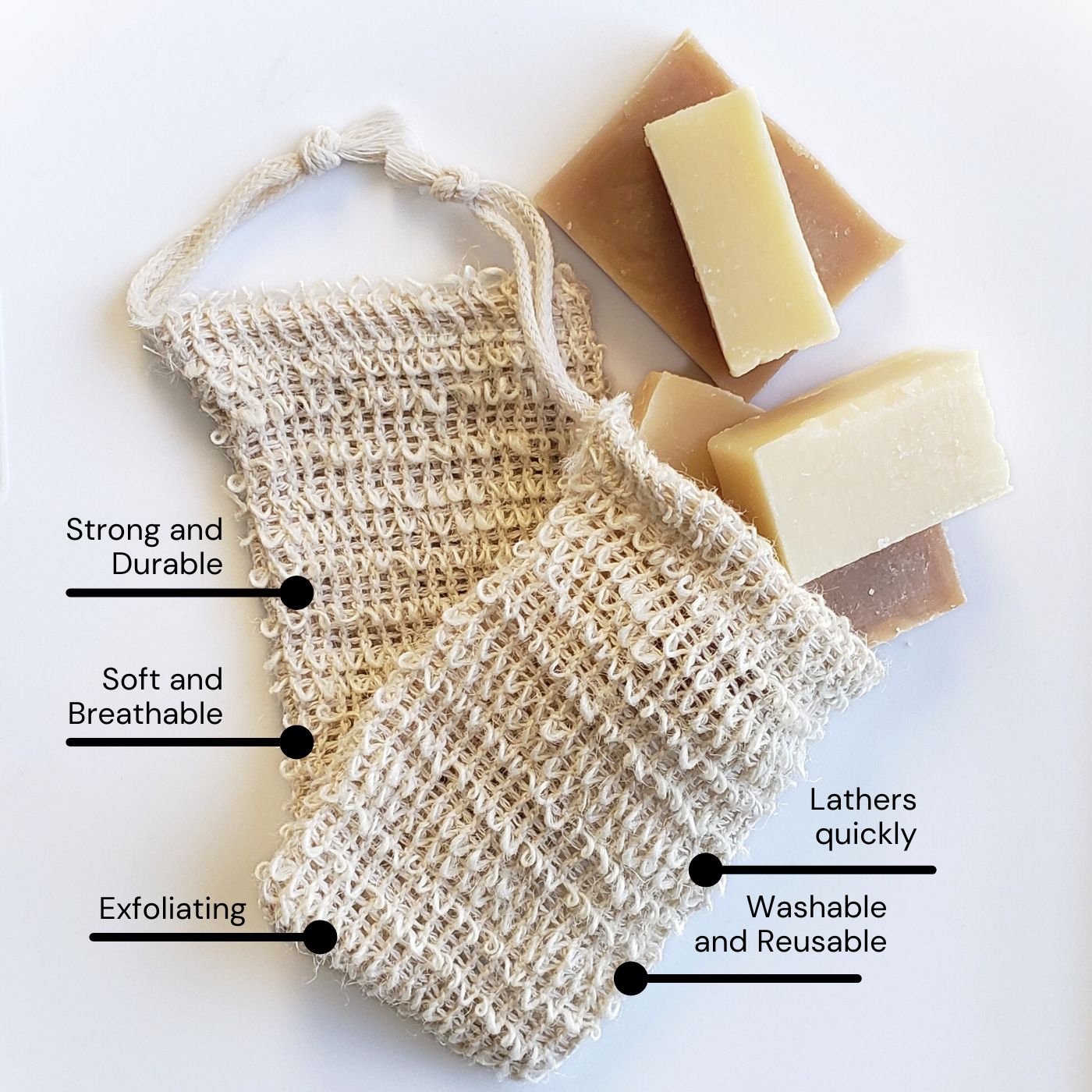 Zero-Waste Soap Saver Pouch | Exfoliating Eco-friendly Soap Grab Bag